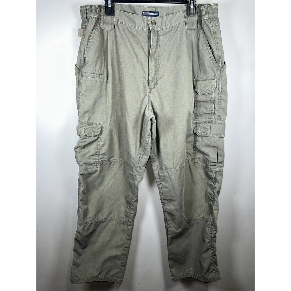 5.11 Tactical Khaki Cargo Utility L Pants 40x30 Men's Straight Leg Work Wear EUC